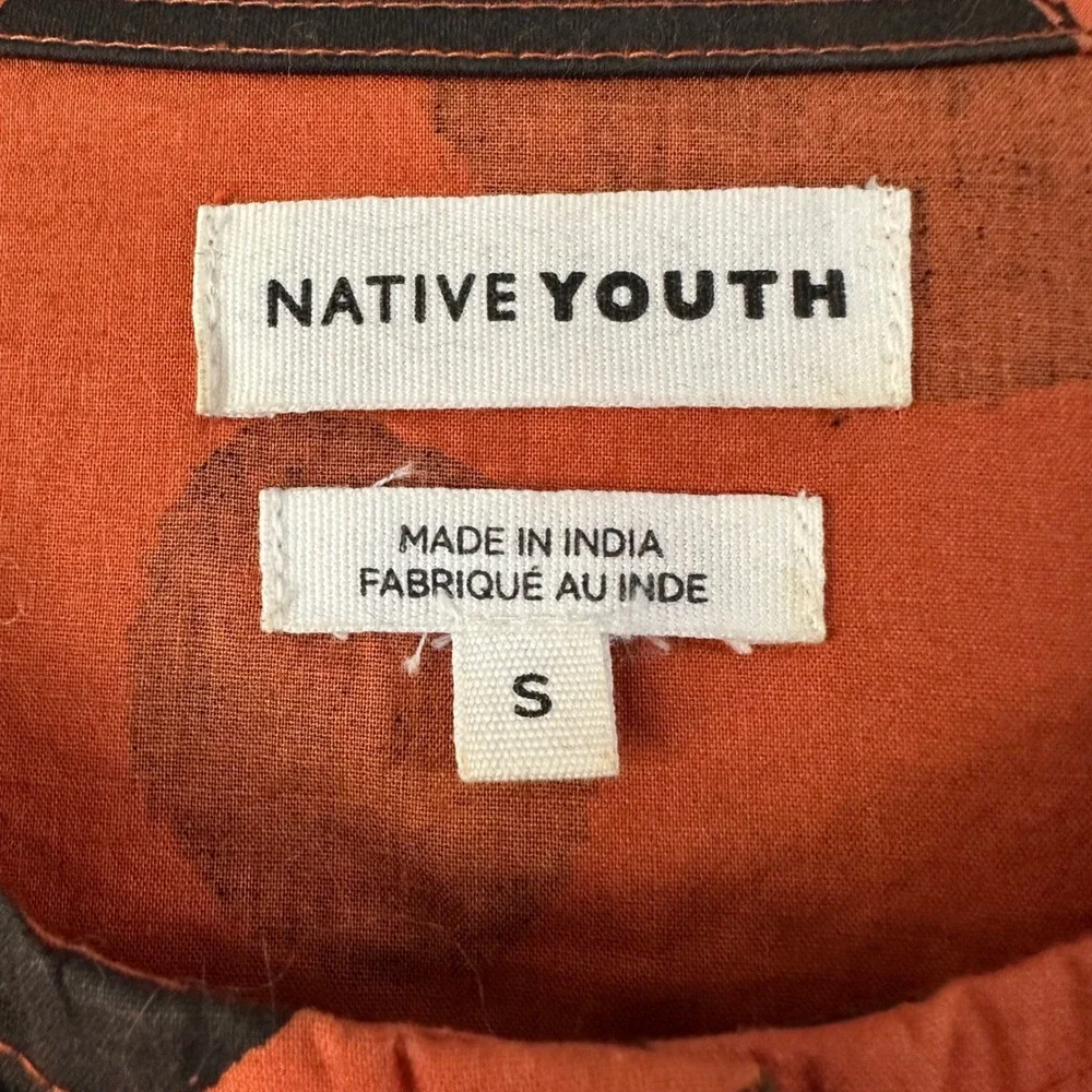 Native‎ Youth Orange + Black Spotted Bubble Sleeve Oversized Top SMALL - Picture 7 of 7